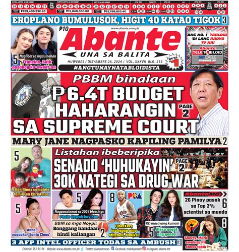 balitambayan august 26 2024|Abante Front Page .